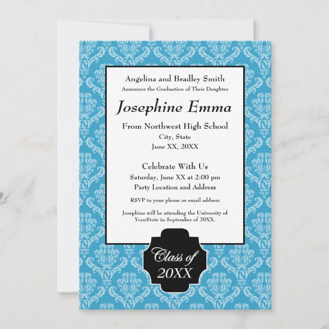 Graduación Annoucement e invitación (Anverso)