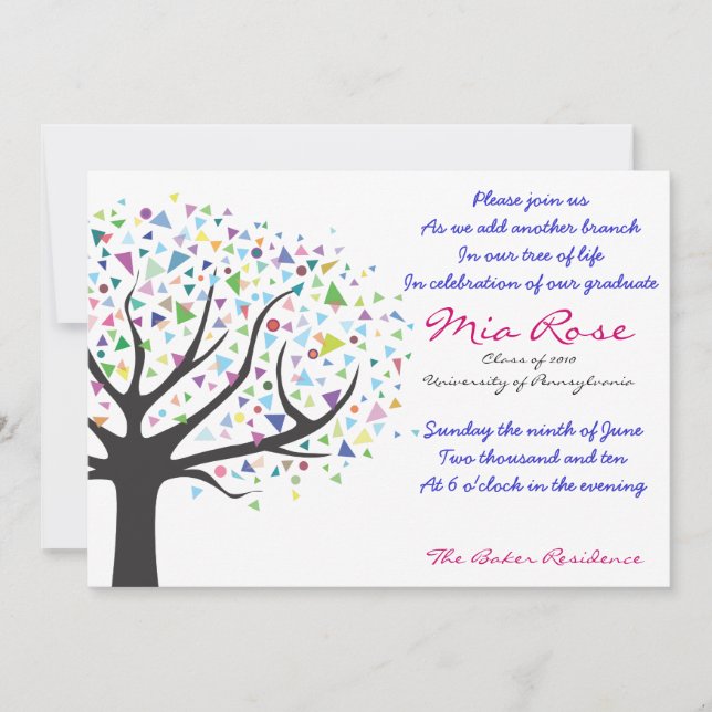 Graduación Árbol de la Clase de Invitación a la Vi (Anverso)