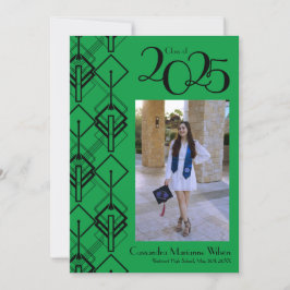 Graduación Art Deco Invitación Roja Negra