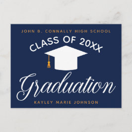 Graduación azul de la Marina Invitación moderna de