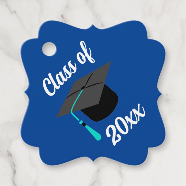 Graduación | Azul | Personalizado | Etiquetas de r (Anverso)