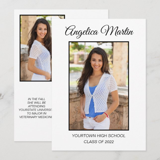 Graduación blanca 3 Clase fotográfica 20XX (Anverso / Reverso)