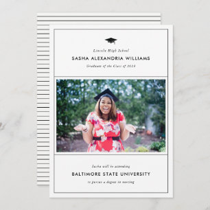 Graduación Cap Modern Photo Grad Invitación