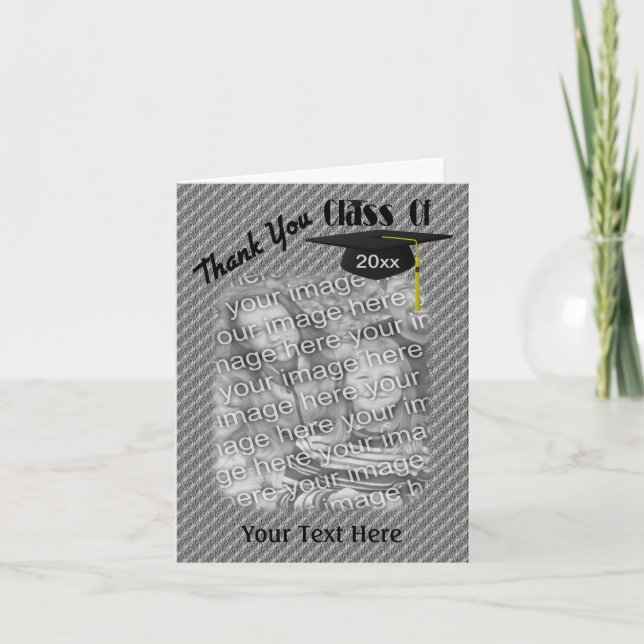 Graduación Cap Tassel Gracias Tarjeta Fotográfica (Anverso)
