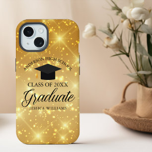 Graduación Chic Personalizada con Brillo Dorado pa