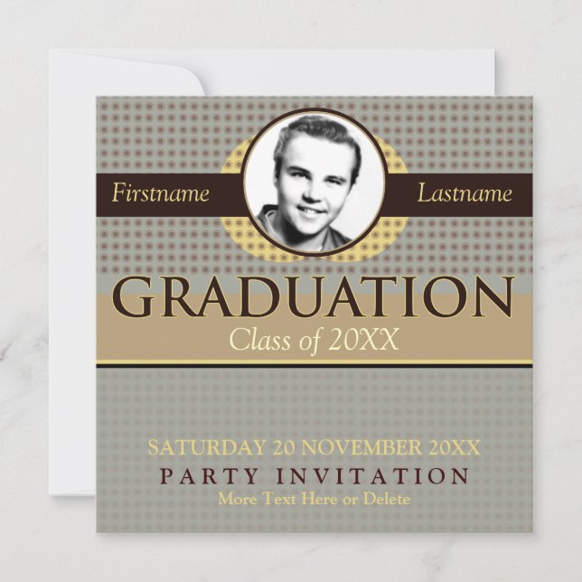 Graduación clásica exitosa con invitación fotográf (Anverso)