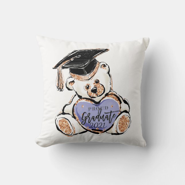 Graduación Cojín decorativo de osito de peluche (Anverso)