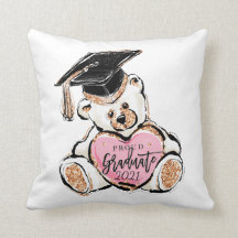 Graduación Cojín decorativo del oso de peluche