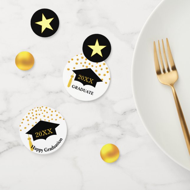 Graduación Confetti de la tabla de oro y la tapa n (Grupo)