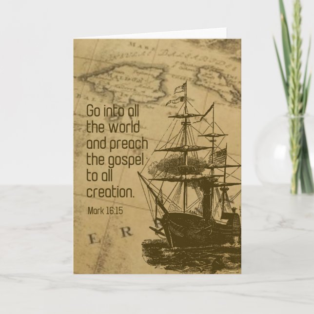 Graduación cristiana de la tarjeta de la iglesia (Anverso)