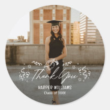 Graduación de Artsy Doodles Gracias Pegatinas