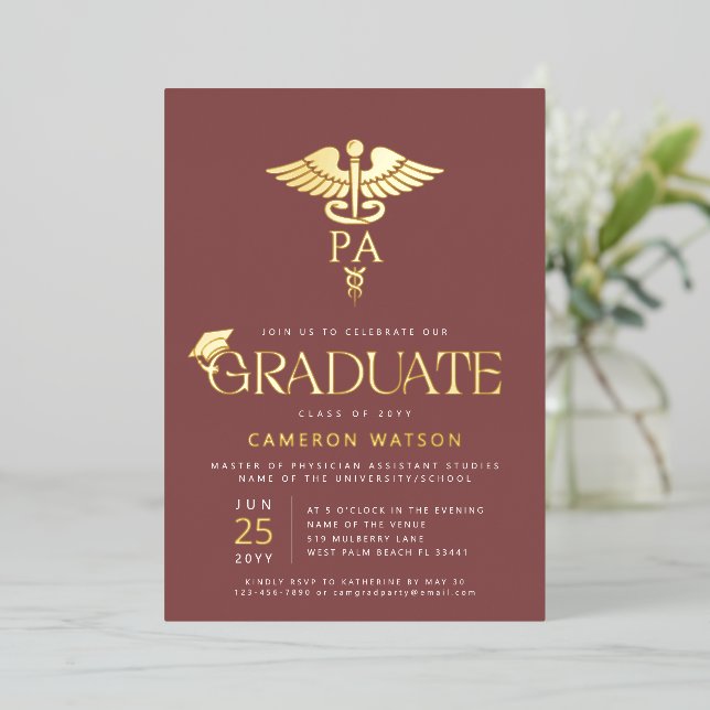 Graduación de Asistente Médico Programa de Posgrad (Anverso de pie)