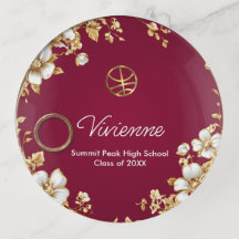 Graduación de Baloncesto Dorado Personalizado Nomb