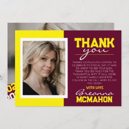 Graduación de Borgoña Amarilla 2 Tarjeta de agrade