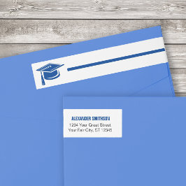 Graduación de casquillo azul negrita