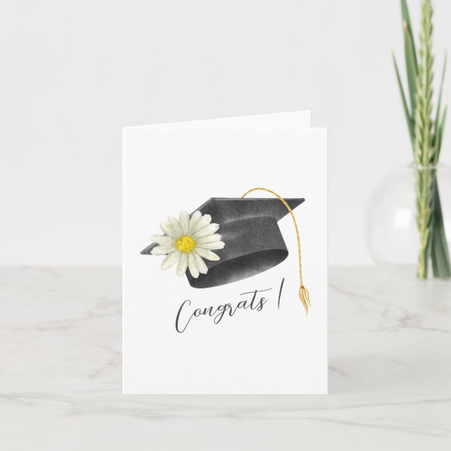 Graduación de congrats con invitación a las flores (Anverso)