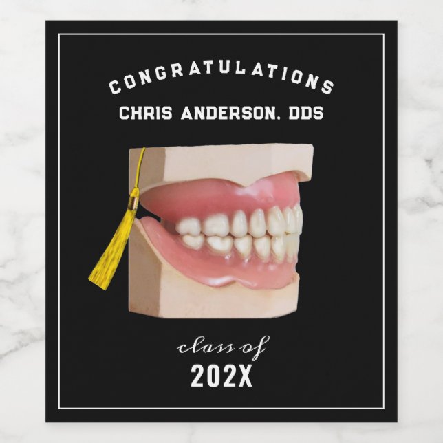 Graduación de dentista Felicitaciones Etiqueta de  (Etiqueta única)