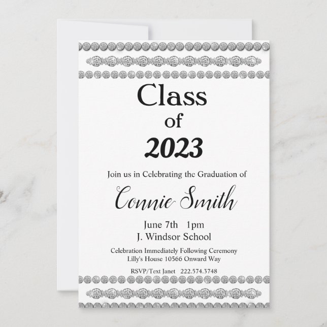 Graduación de diamantes, clase de 2023 Invitación (Anverso)