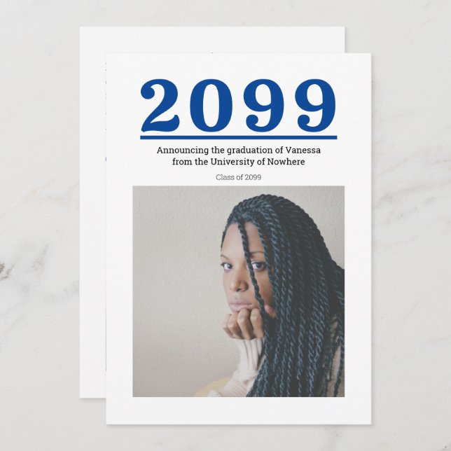 Graduación de dos fotos de Blue Big Numbers (Anverso / Reverso)