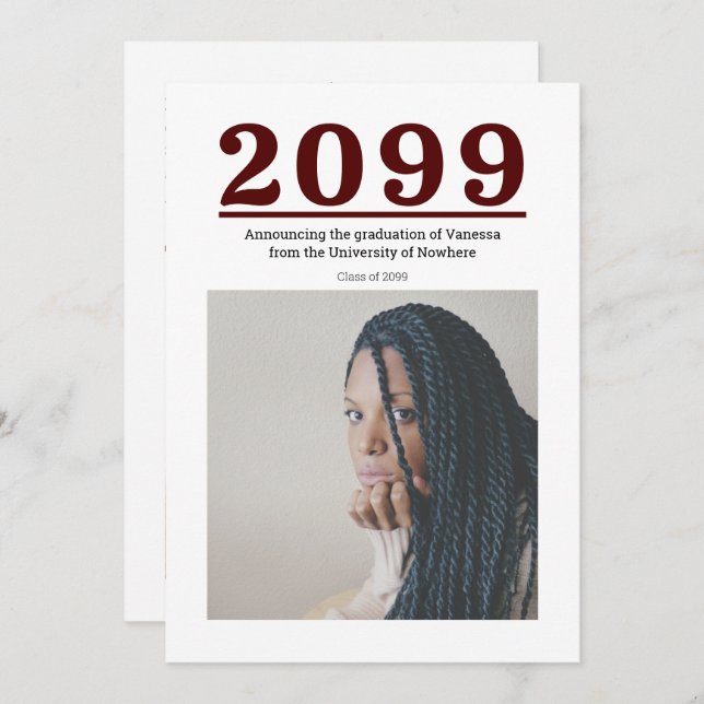 Graduación de dos fotos de Maroon Big Numbers (Anverso / Reverso)