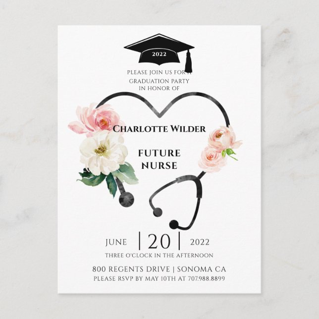 Graduación de enfermera 2022 Invitación a la Laure (Anverso)