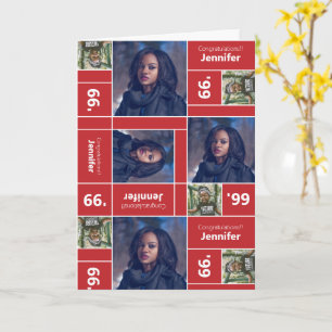 Graduación de foto cuadrada clase de año tarjeta r
