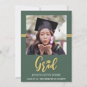 Graduación de foto de gota de oro elegante y simpl