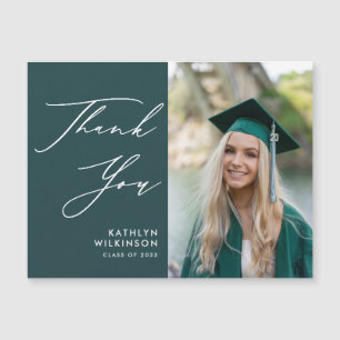 Graduación de foto de guión elegante verde gracias