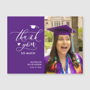 Graduación de foto de guion morado elegante