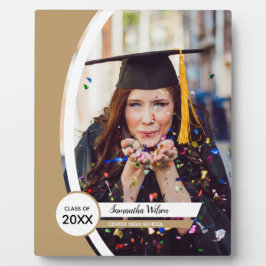 Graduación de foto de marco curvado de oro