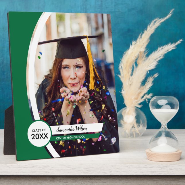 Graduación de foto de marco curvo verde (Lado)