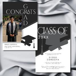 Graduación de foto geométrica en blanco y negro mo