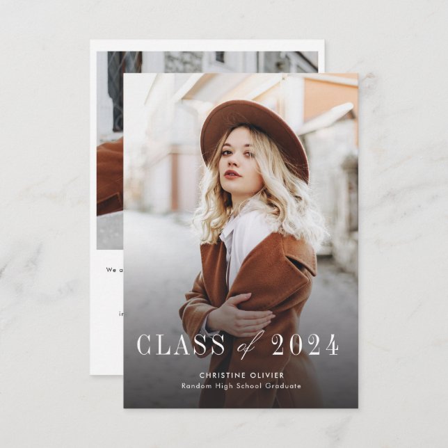 Graduación de fotografía de grado de la Invitación (Anverso / Reverso)
