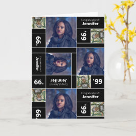 Graduación de fotos cuadrada clase año tarjeta neg