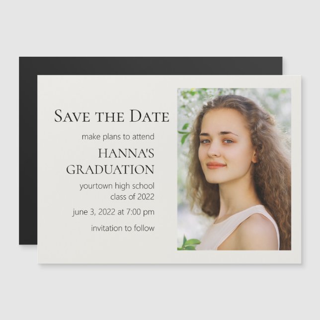 Graduación de fotos en color blanco editable (Anverso/Reverso)