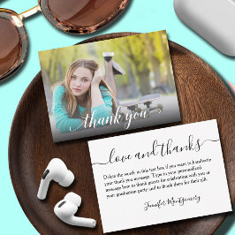 Graduación de fotos Gracias Tarjeta de nota pequeñ