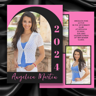 Graduación de Hot Pink Black Arch Photo Class 2024