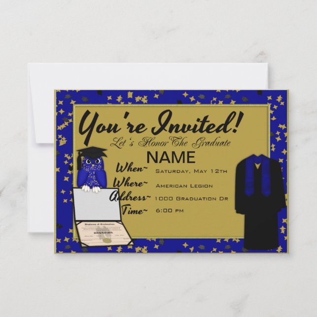 Graduación de las invitaciones del vestido y el az (Anverso)