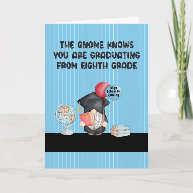 Graduación de octavo grado con tarjeta Gnome (Anverso)
