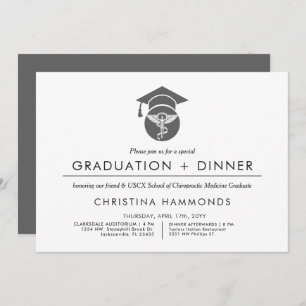 Graduación de quiropráctico   Invitación Minimalis