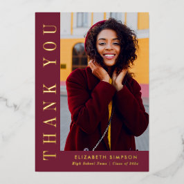 Graduación de texto de oro moderno Gracias tarjeta