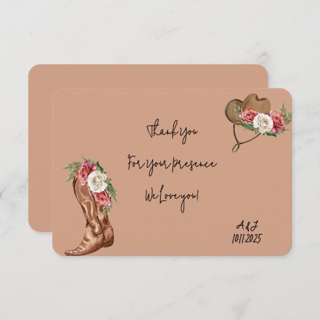 graduación de vaquero agradecimiento (Anverso / Reverso)