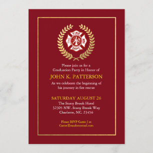 Graduación del bombero  Invitación a la jubilación