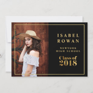 Graduación del marco de oro falso 2018 Invitación 
