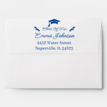 Graduación Del Personalizado Azul Y Blanco