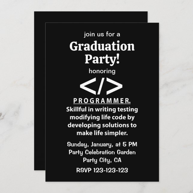 Graduación del programador programador de programa (Anverso / Reverso)