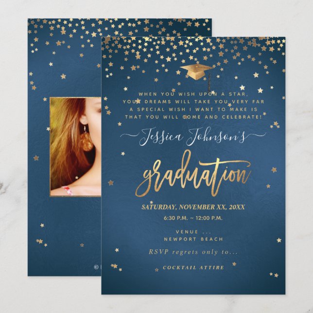 Graduación, deseo por la invitación a las estrella (Anverso / Reverso)