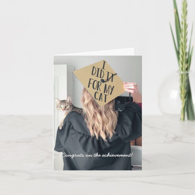 Graduación divertida de la tarjeta de saludo plega (Anverso)