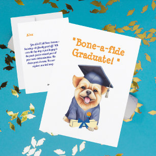 Graduación divertida de perro lindo tarjeta de fel