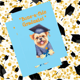 Graduación divertida de perro lindo tarjeta de fel